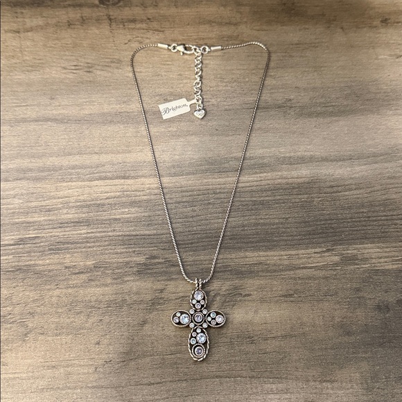 Brighton Hall Cross Necklace New with Tag!  #M22 pale blue purple rhinestones - Picture 10 of 10